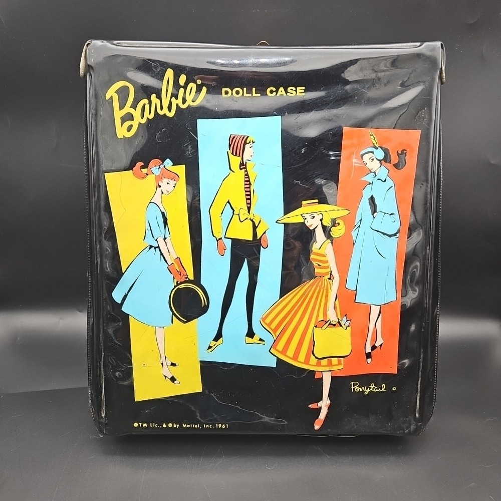 Vintage 1961 Barbie Ponytail Black Vinyl Doll Case